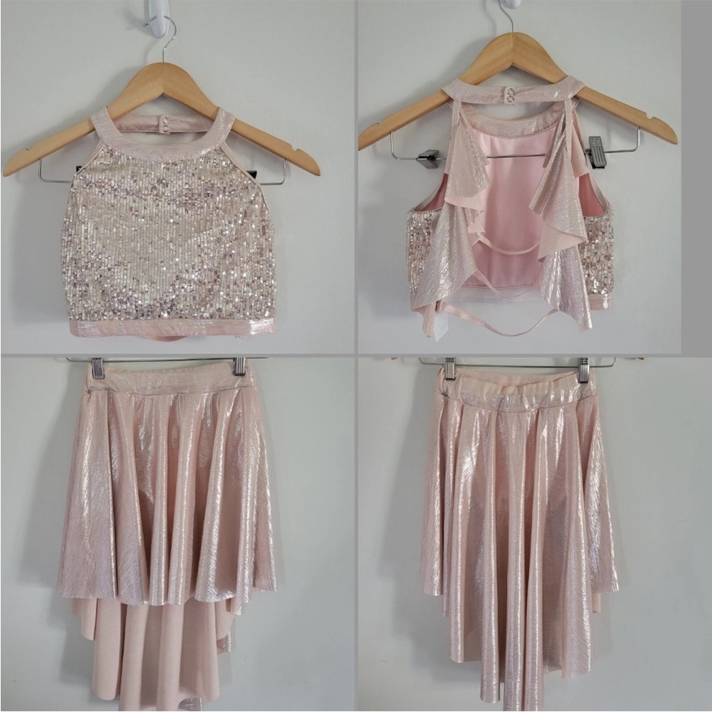 ✨ Pink Sequin Dance Costume Set – Lyrical / Contemporary ✨ Adult Small